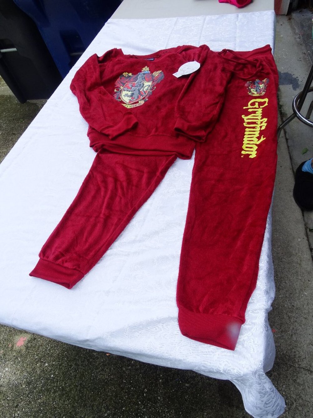 Women's P.Jammy Harry Potter Gryffindor Crest Full Fleece Pajama Set Sz Medium
